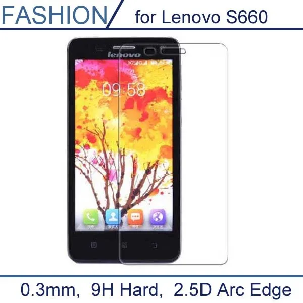 0.3mm Tempered Glass Film for Lenovo S660 S 660 9H 2.5D Arc Edge High Transparent Screen Protector Film with Clean Tools