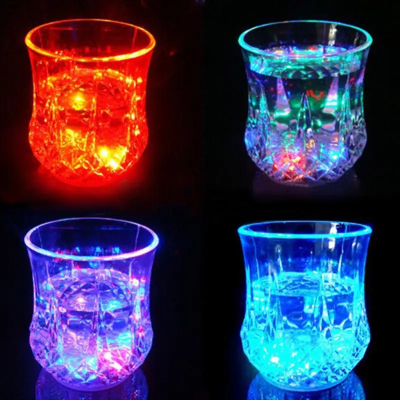 

Colorful LED Glowing Wine Whisky Cup Flash Light Glass Mug Bar Party Beverage Night Drink Cup