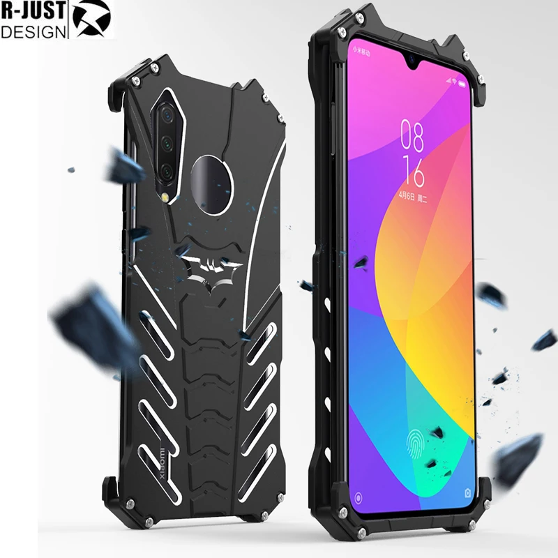 

R-JUST Case For Xiaomi CC9 9SE 8 SE Lite Max 3 black shark 2 Metal Aluminum Heavy Duty Protection Shockproof Phone Cover Shell
