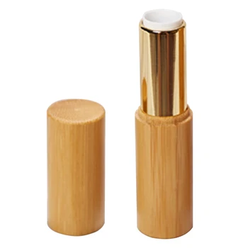 

2PCS Cosmetics Reusable Makeup Tool Bamboo Container Caps Travel Lipstick Tube DIY Empty Refillable Storage Box Holder Portable