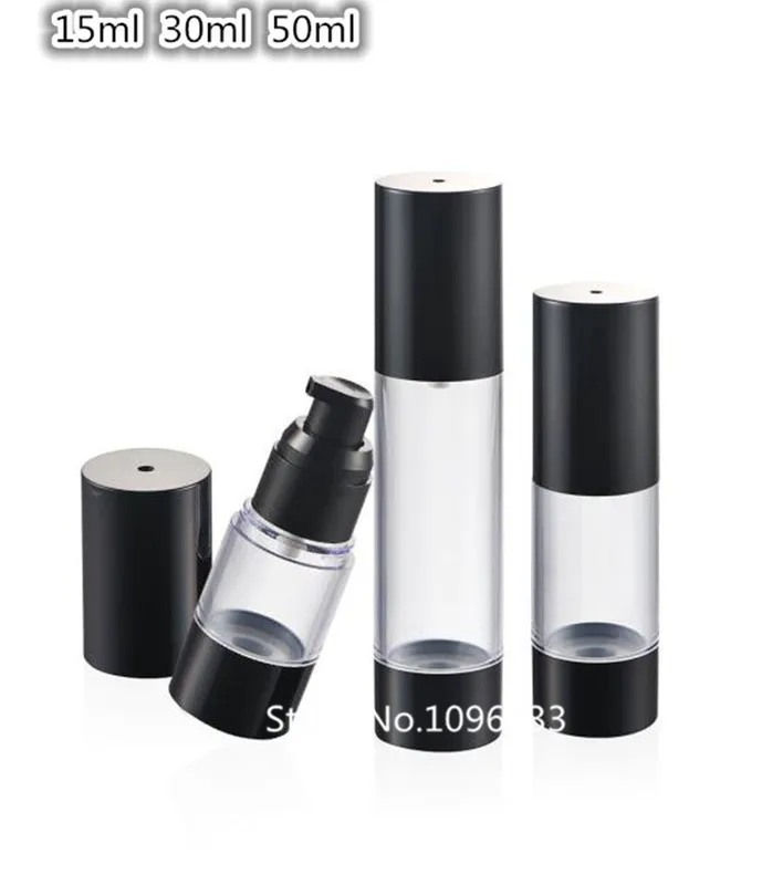 

20PCS Black Airless Bottle Emulsion Lotion Pump Bottle Portable Airless Bottle for Cream Foundation Essence oil 15ML 30ML 50ML