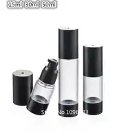 20PCS Black Airless Bottle Emulsion Lotion Pump Bottle Portable Airless Bottle for Cream Foundation Essence oil 15ML 30ML 50ML