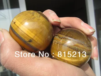

ddh00429 2 Natural Golden Tiger s Eye Crystal Sphere Ball Healing China