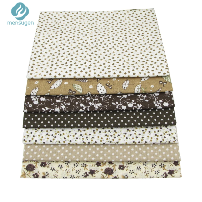 50cm*50cm 7pcs Coffee 100% Cotton Fabric For DIY Sewing Patchwork Quilting Kids Bedding Tilda Doll Cloth