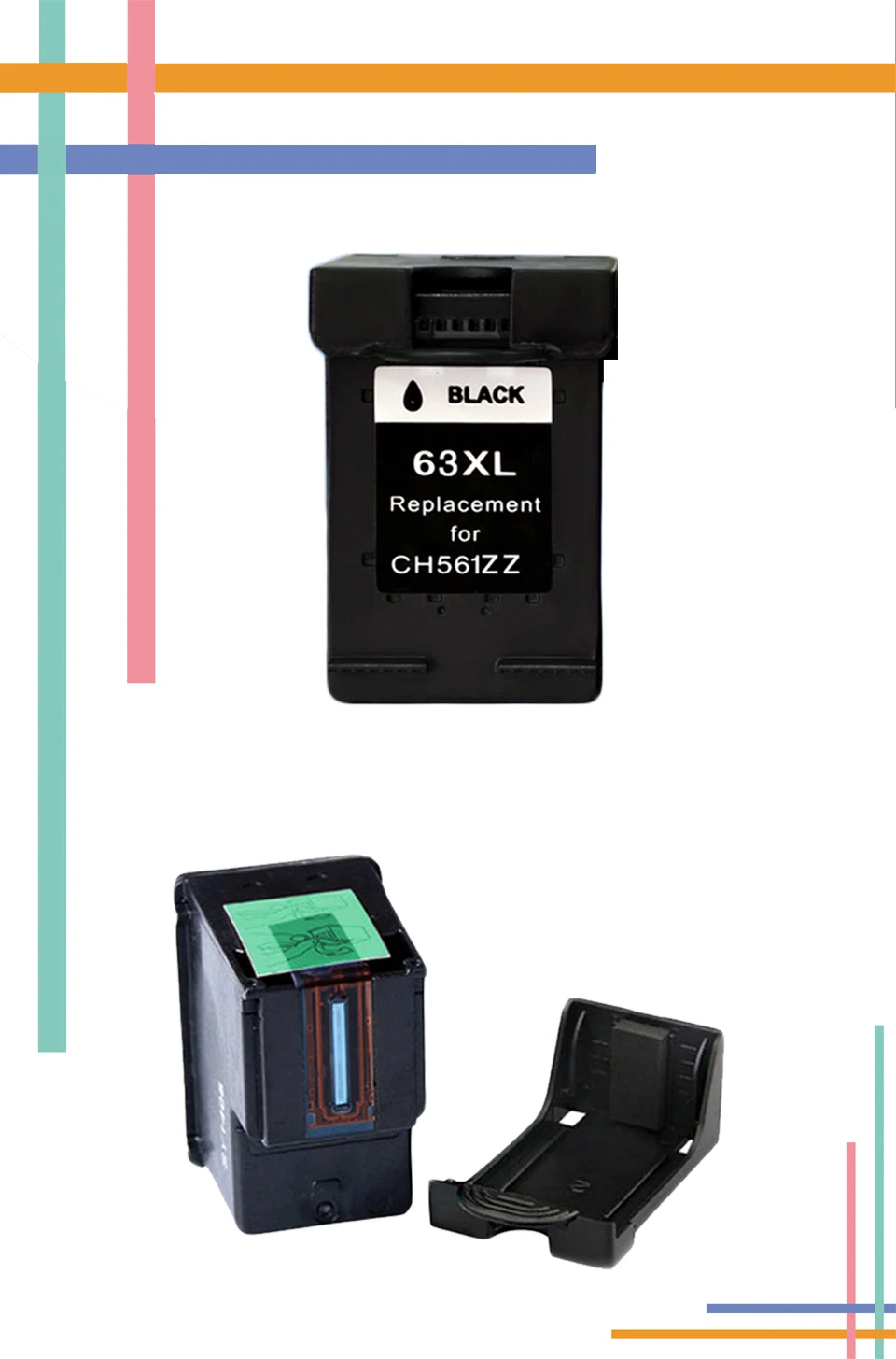 for hp63 black compatible cartridge