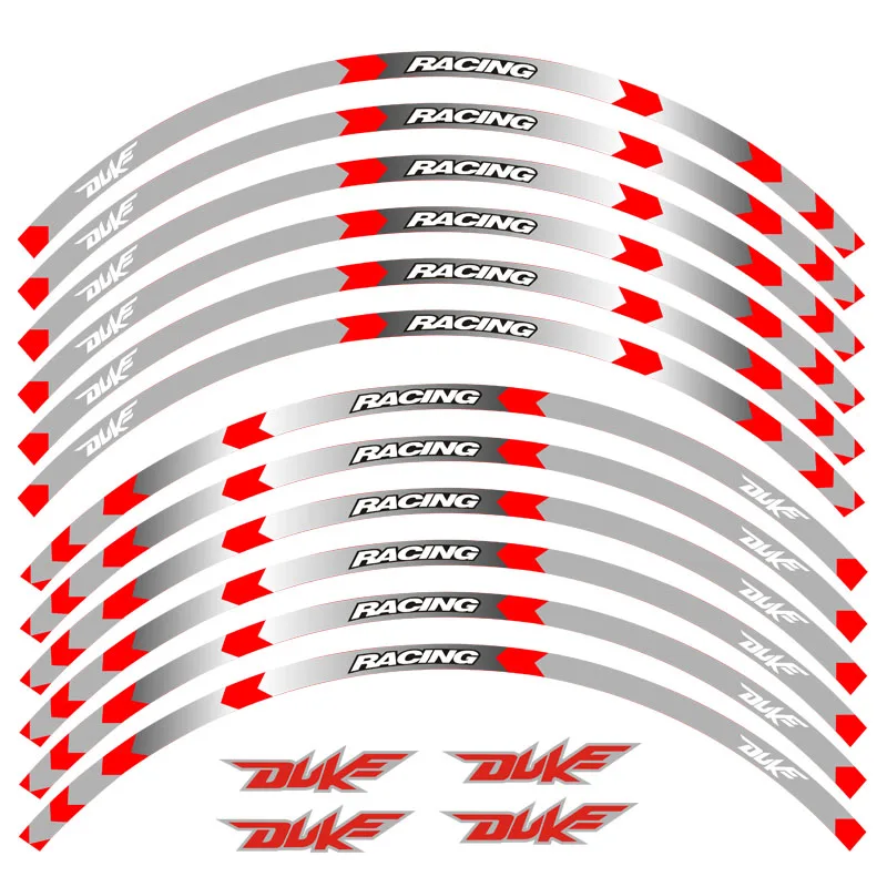 Высокое качество обода мотоцикла полосы наклейки 17 дюймов Колеса Клейкая отражающая лента для KTM DUKE 200 390 690 990 Светоотражающая наклейка - Цвет: B Red