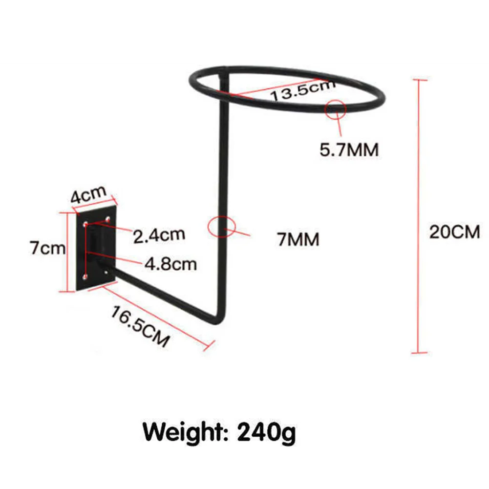 Держатель для хранения на крючке, винты с креплением на стену, витрина для парика, утолщенная база, прочный мотоциклетный шлем, Черная Вешалка для шляп