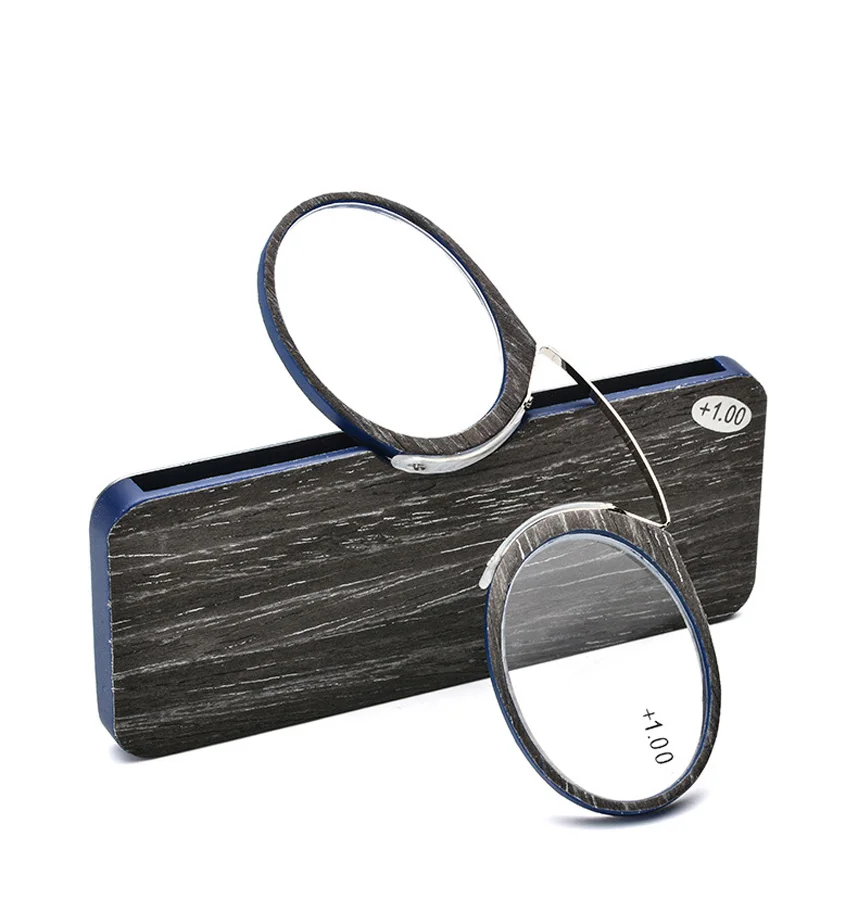 Glexal тонкие полосатые оптические SOS Pince Nez стиль для отдыха на носу очки для чтения для мужчин и женщин+ 1,0+ 1,25+ 1,50+ 3,50 - Цвет оправы: Серый