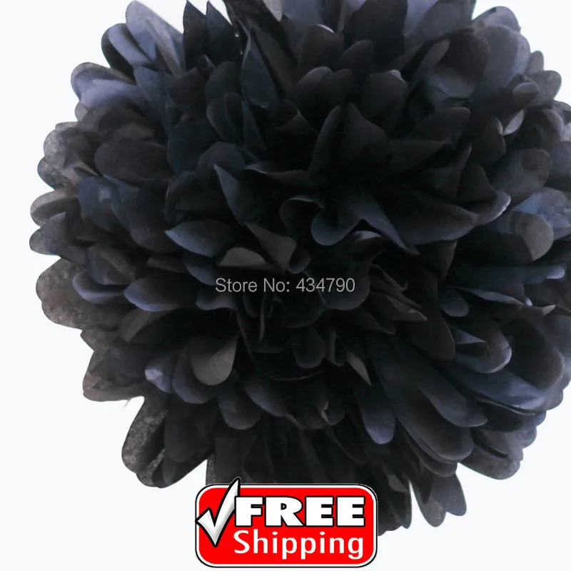 

20pcs 8"(20cm) Black Halloween Tissue Pom Poms,Personalized Paper Flowers Balls,Nursery Party Decorations-Choose Your Colors