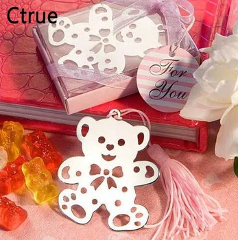 

10pcs Cute Silver Bear Bookmark For Birthday Bridal girl Baby Shower Christening Wedding Gift Party Favor baby shower souvenir