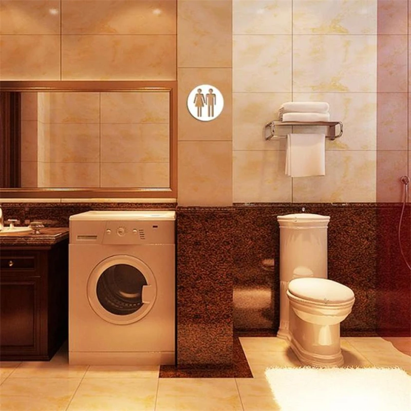   3D Toilet Modern Acrylic Large Home Decor Mirror Wall Sticker DIY Waterproof Resistant Home Decor HOT C0312#30                4