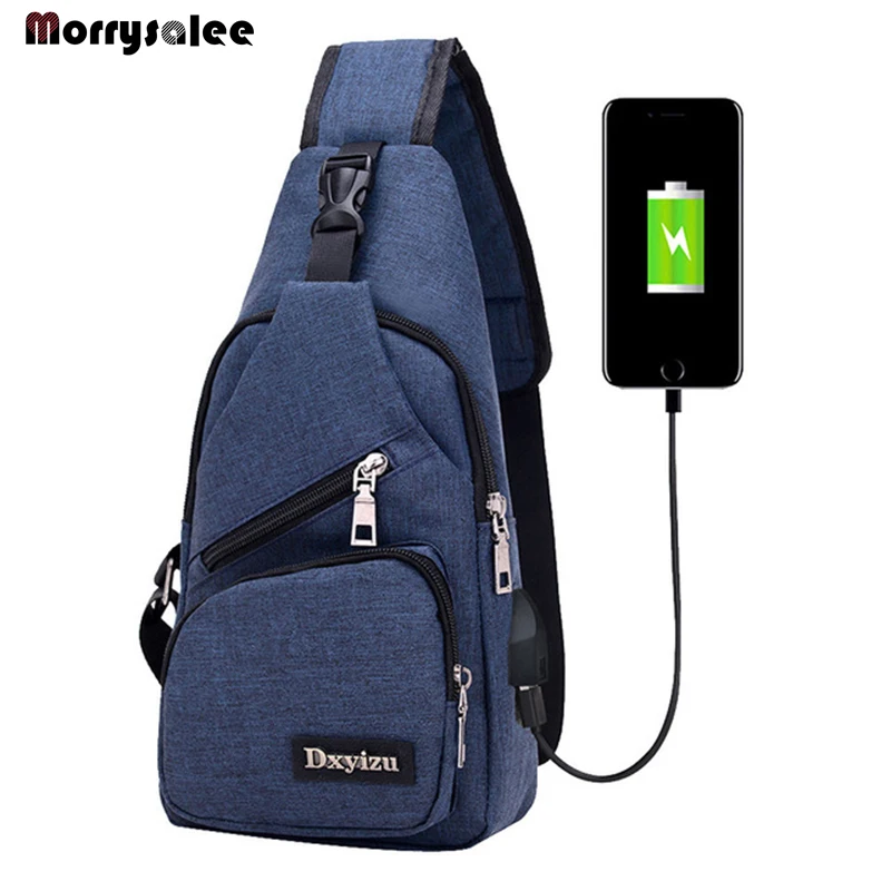 الذكور حقائب كتف USB شحن Crossbody أكياس الرجال حقيبة صدر للرجال رحلة مدرسية رسل حقيبة 2018 جديد وصول قطري حزمة