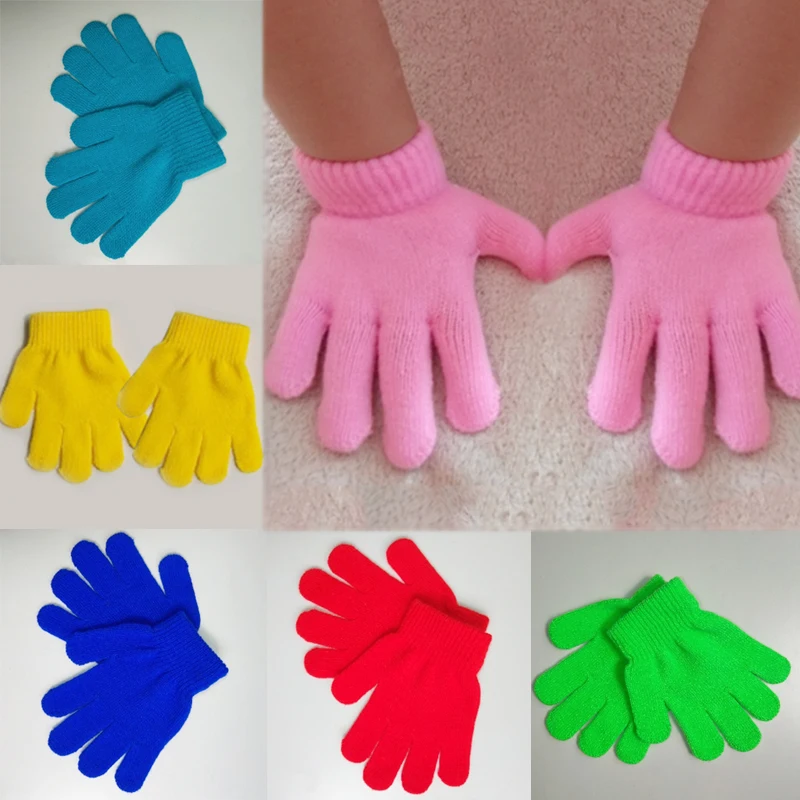 2018 новые милые волшебные перчатки ветрозащитные однотонные Детские теплые осенние и зимние студенческие Варежки 1 шт. вязаные перчатки