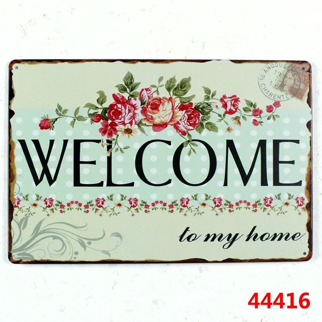 Welcome To My Home Metal Signs Vintage Tin Plate Iron Painting Wall Welcome To My Home Metal Signs Vintage Tin Plate Iron Painting Wall Decoration For