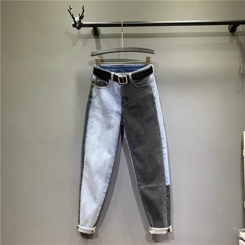 Длинные шаровары джинсы женские вышивка с высокой талией узор карманы отбеленные стиранные поцарапанные винтажные смягчающие повседневные