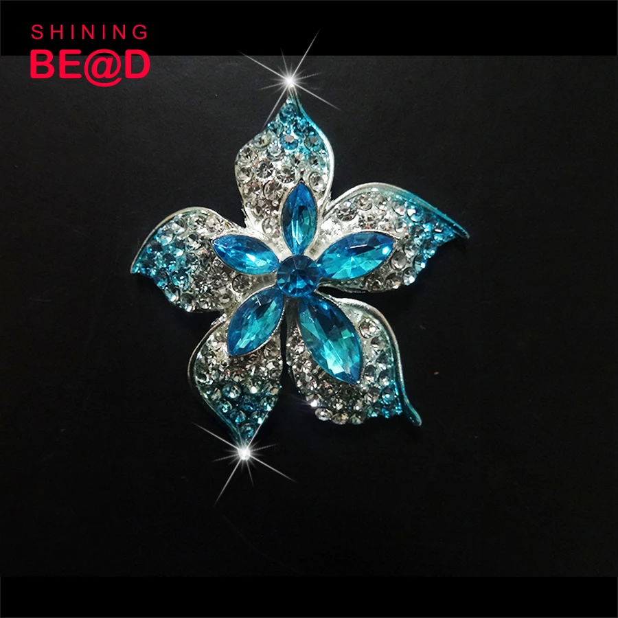 

100pcs/lot+Fashion flower shape rhinestone brooch