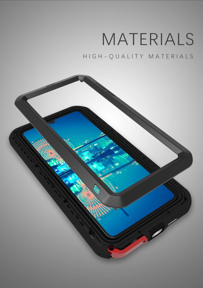 LOVE MEI Metal Waterproof Case For Huawei P30 Shockproof Cover For Huawei P30 Pro P30 Case Aluminum Protection P30 Gorilla glass