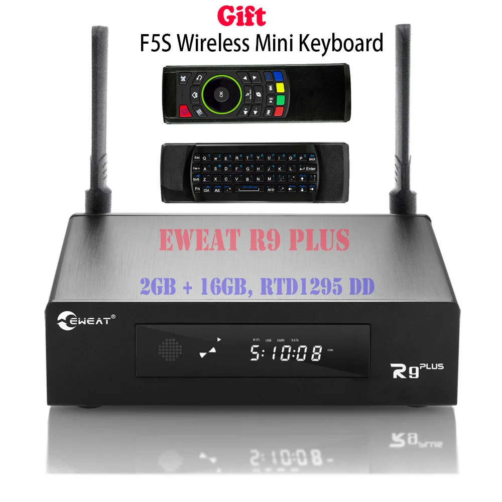 2 Гб 16 Гб EWEAT R9 Plus ТВ приставка Android 6,0+ OpenWRT(NAS) Realtek RTD1295 2,4G/5G wifi Bluetooth медиаплеер+ беспроводная клавиатура