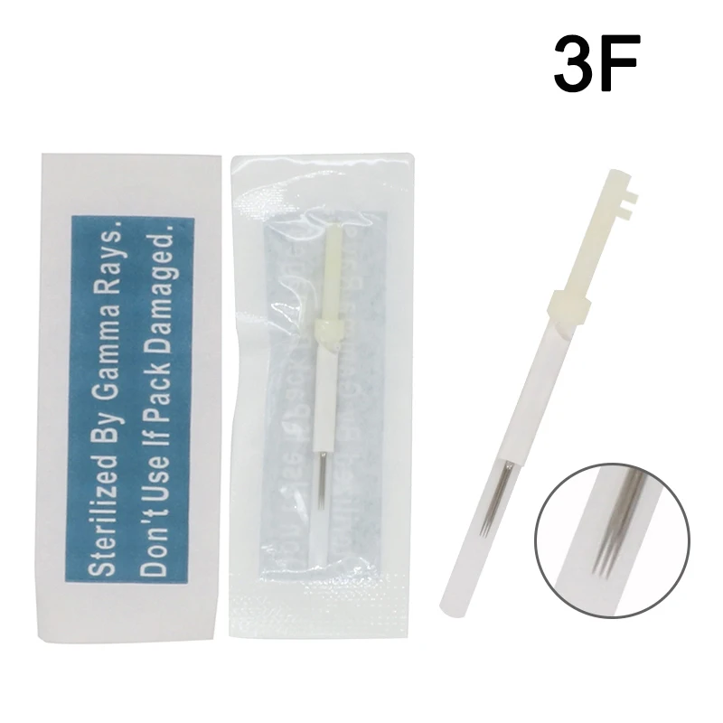 

100Pcs 3F Tattoo Needle 3-Prong Flat Card Needles For Dragon Machine Permanent Munsu Makeup Accessories Beauty Supplies