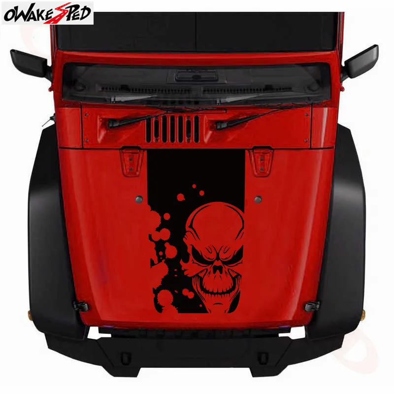 

Demon Skull Graphics Decal For Jeep Wrangler Car Hood Decor Sticker Automobile Engine Cover Waterproof Accessories Stickers