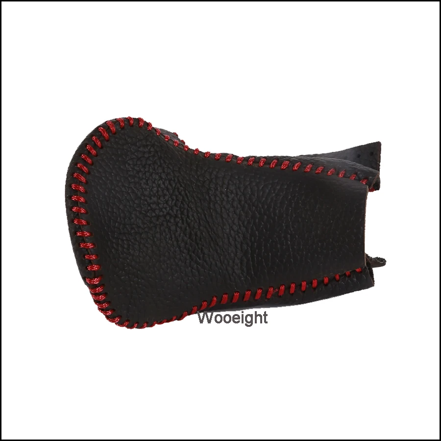 Car Accessories Gear Shift Knob Cover Case Genuine Leather Collars + String For Audi Q7 Q5 A5 A4 A7 Automatic AT 2012 2013 2014 (3)