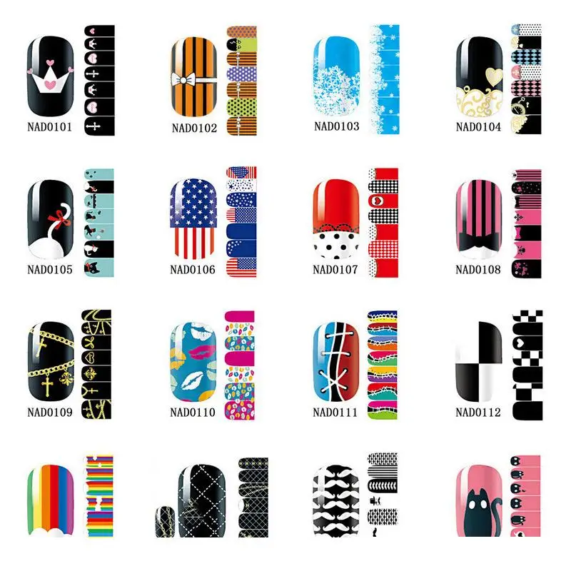 

Stripe Wave Point Pattern Sliders for Nails Shoelace Design Stickers for Nails Full Nail Art Sticker High Quality Nail Applique