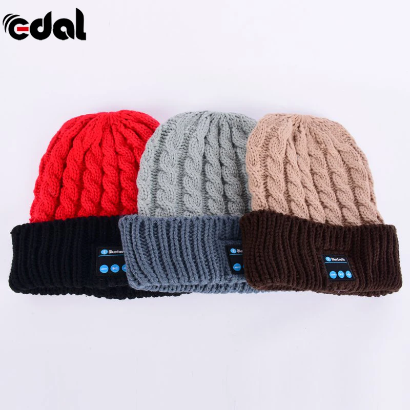 

Portable Wireless Bluetooth Smart Cap Soft Warm Beanie Hat Headphone Headset Speaker Mic Hot 3 Colors