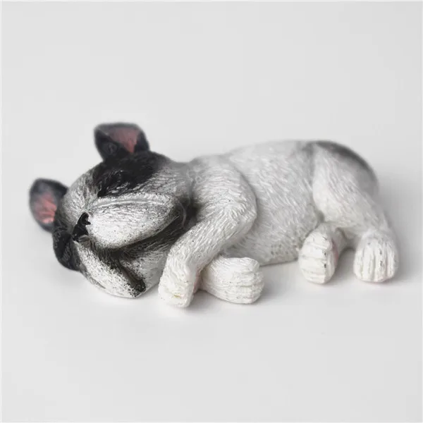 French Bull Dog Sleeping Lazy Pets Fridge Magnets PVC Figures Toys Car Home Office Decoration Gifts - S 10