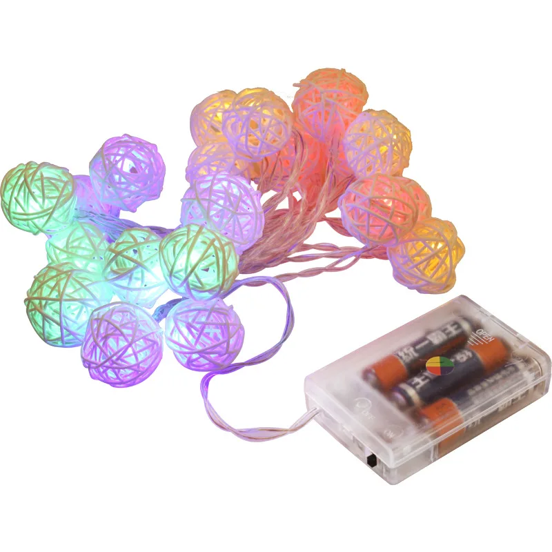 

LED Lantern Home Decoration Christmas Solar Light String Thai Rattan Ball Light String Battery Light Christmas Tree Ornaments