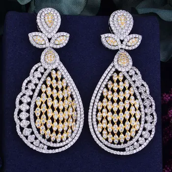 

GODKI 66mm Luxury Popular Geometry Flower Full Mirco Cubic Zirconia Naija Nigeria Wedding Earring Fashion Jewelry