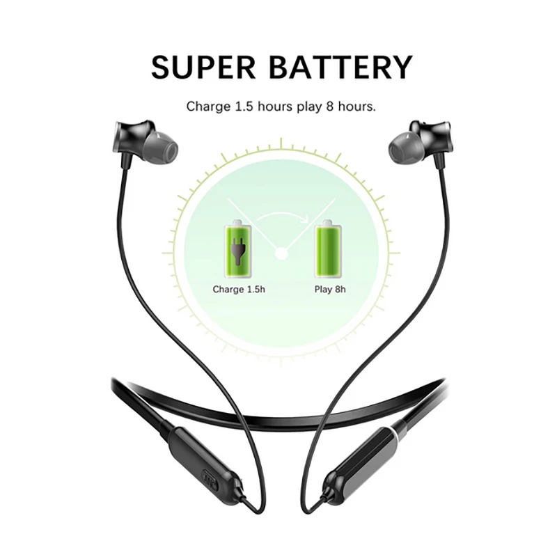 Mpow Active Noise Cancelling Sport Headphones Hi-Fi Stereo Magnetic Neckband Headset Bluetooth V4.2 Waterproof Earbuds with Mic (1)