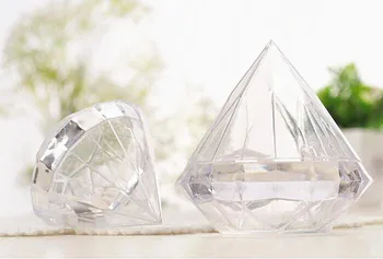 

24pcs Clear Plastic Diamond Candy Boxes Favors Wedding Gifts Party Candy Box Holders Banquet Giveaways