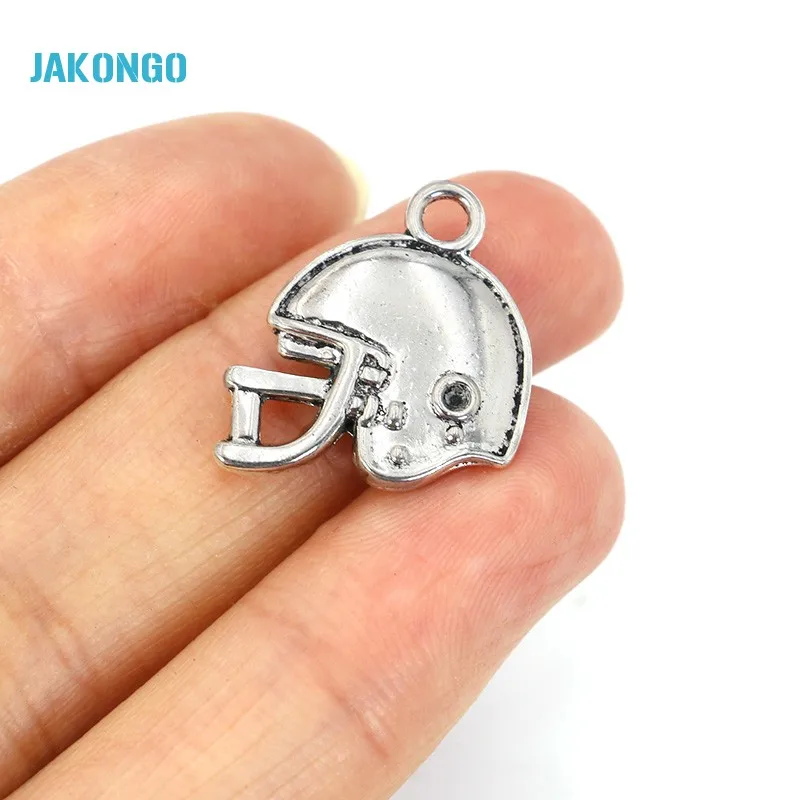 JAKONGO горячая Распродажа старинное серебро футбольный шлем шармы для