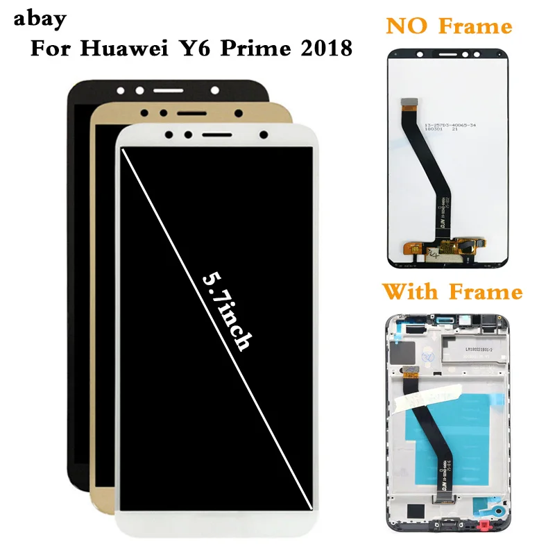

5.7inch For Huawei Y6 2018 LCD Display Touch Screen ATU L11 L21 L22 LX1 LX3 L31 L42 For Huawei Y6 Prime 2018 LCD Screen Frame