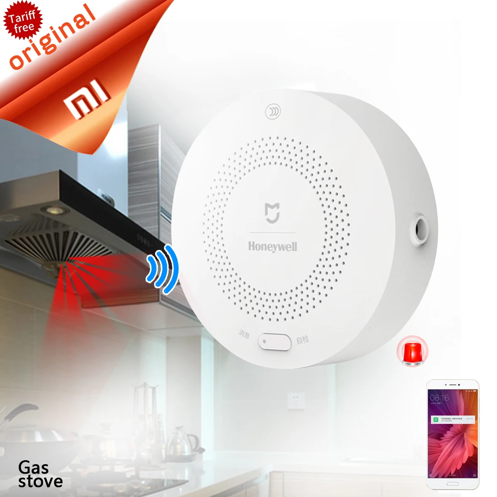 

Original Xiaomi Mijia Smart Gas Alarm Remote Control With Xiaomi Mi Gate way 2 Smart Home Guard Set Visual Alarm Notication