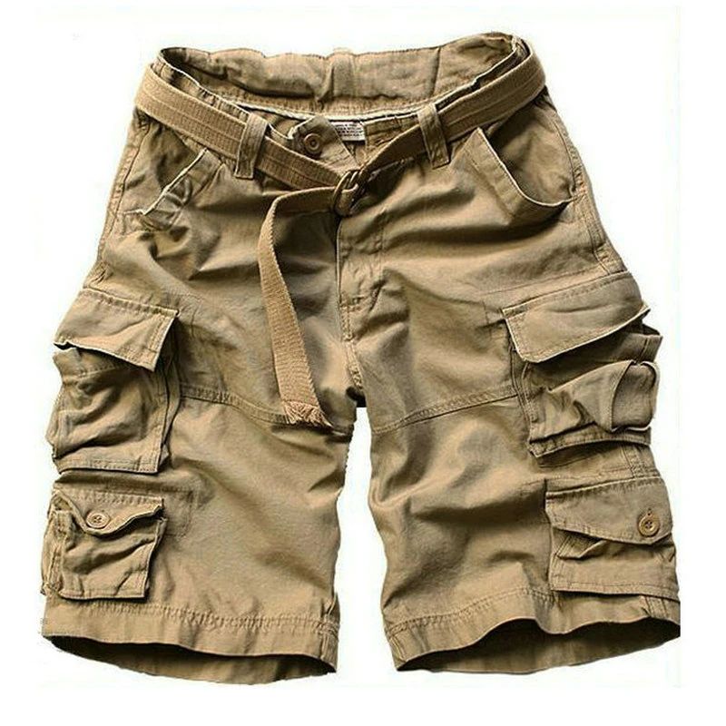 2019 nuevo verano Multi Bolsillo camuflaje hombres pantalones cortos Casual Camo suelto hasta la rodilla hombres Cargo Shorts con cinturón S shorts|mens cargo shortsmens shorts casual - AliExpress