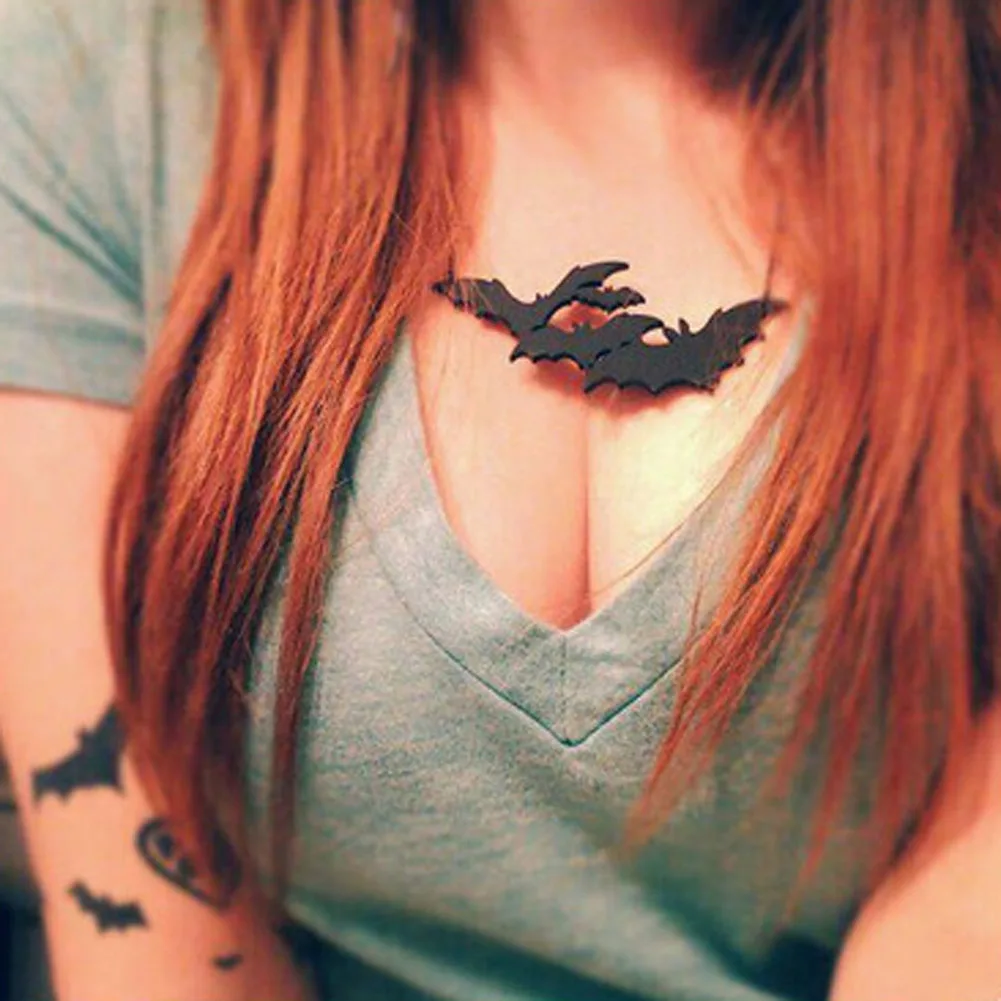 

1PC Fashion Harajuku Woman Acrylic Black Bat Choker Pendant Necklace For Womens Jewelry Clavicle Chains