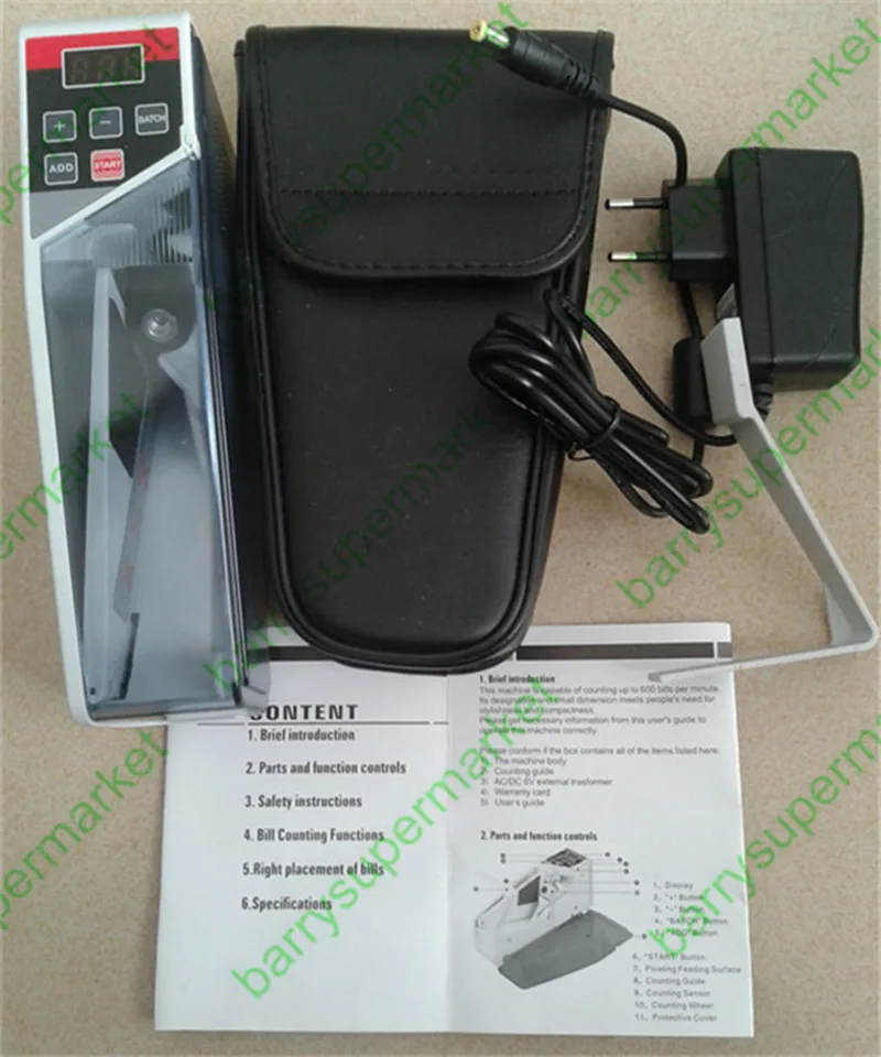 Mini Portable Handy Money Counter for most Currency Note Bill Cash Counting Machine EU-V40 Financial Equipment 16