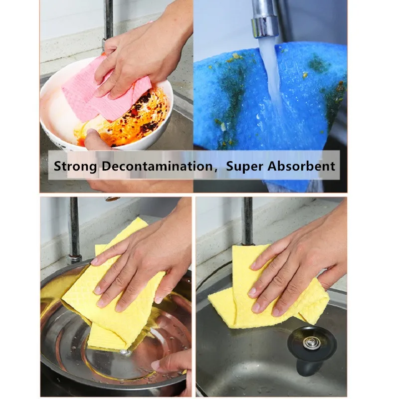 Colorful Sponge Household Kitchen Towels Scouring Pad Table Kitchen Dish Washing Cloth Cleaning Rag Kitchen Bar Tool Accessories