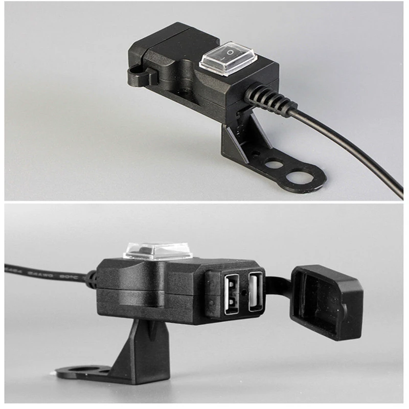 

Multi-function Waterproof Electric car scooter usb charger mobile phone bracket with switch charger mobile phone 4