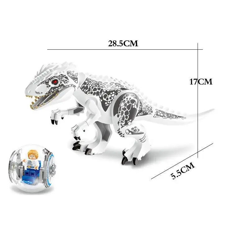 Мир Юрского периода 2 динозавра тираннозавр рекс птерозаурия Трицератопс строительные блоки игрушки для детей динозавр парк игрушка Подарки - Цвет: Белый