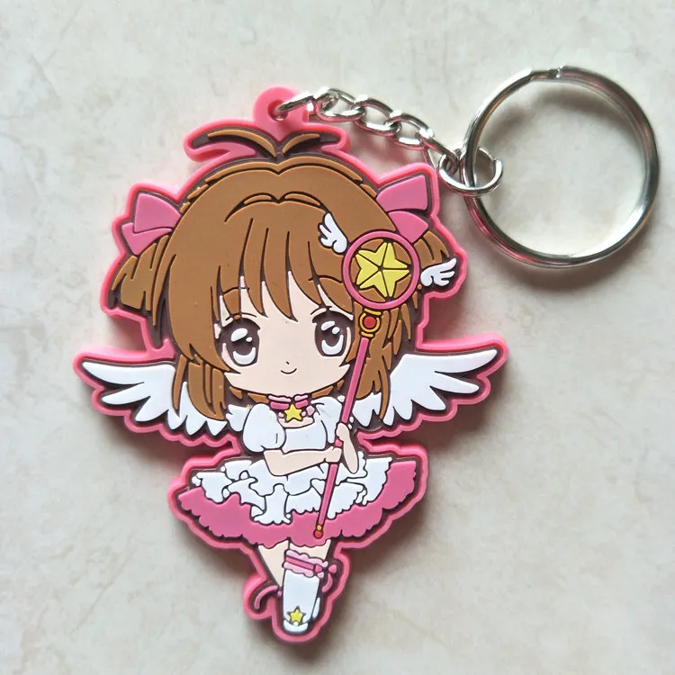 

8CM Card Captor SAKURA Cartoon Anime Key Chain PVC Figure Keyring Toy Keychain Keyholder Birthday Gift NEW Trinkets