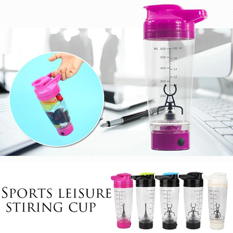 Portable Vortex Electric Protein Shaker Mixer Bottle Detachable Cup