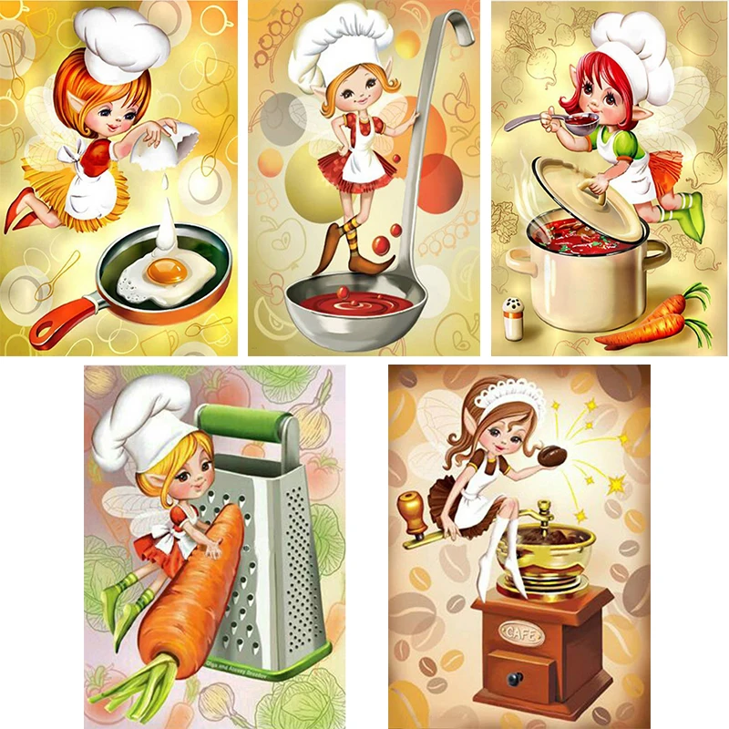 

5d diy Full diamond painting cross stitch kit diamond mosaic New arrival diamond embroidery crafts Lovely cook girl WG855