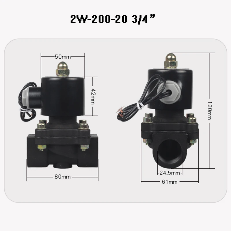 DN08/10/15/20/25/32/40/50 AC 220V DC 12V DC 24V Пластик нормально закрытый электромагнитный клапан воды клапан переключающего клапана