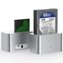 Type C hdd docking station aluminum ssd hdd case enclosure for 2.5” 3.5” sata hard disk/solid state disk up to 8TB blueendless