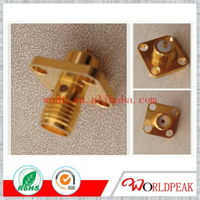 Free shipping Sma female Panel Mount Solder Pot Terminal 4 Holes Flange