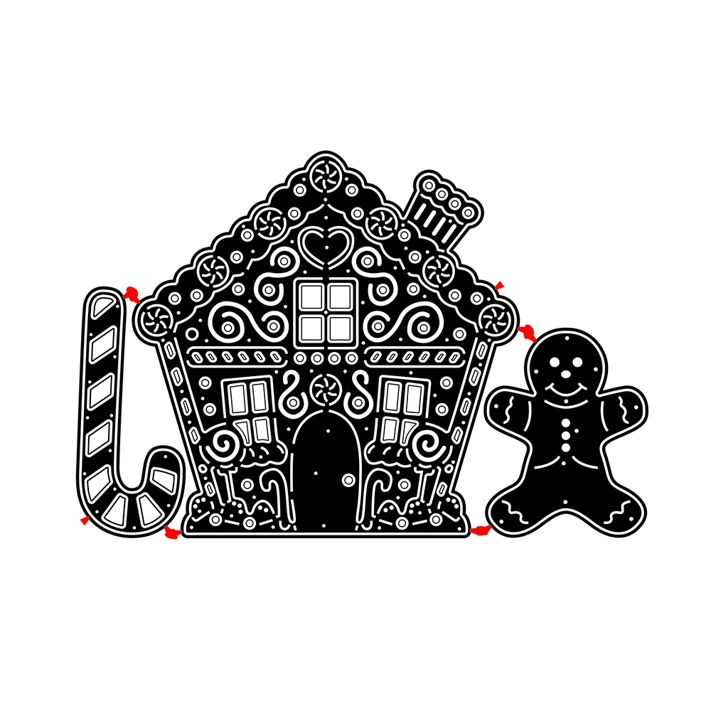 

131*89MM Gingerbread House Making Scrapbook Greeting Card Lace Hollow Metal Cutting Dies Stencil Frame Embossing Template DIY