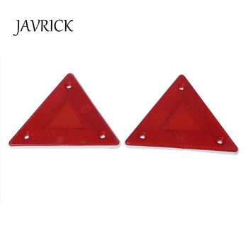 

2 Pcs Triangle Warning Reflector Alerts Safety Plate Rear Light Trailer Fire Truck Car
