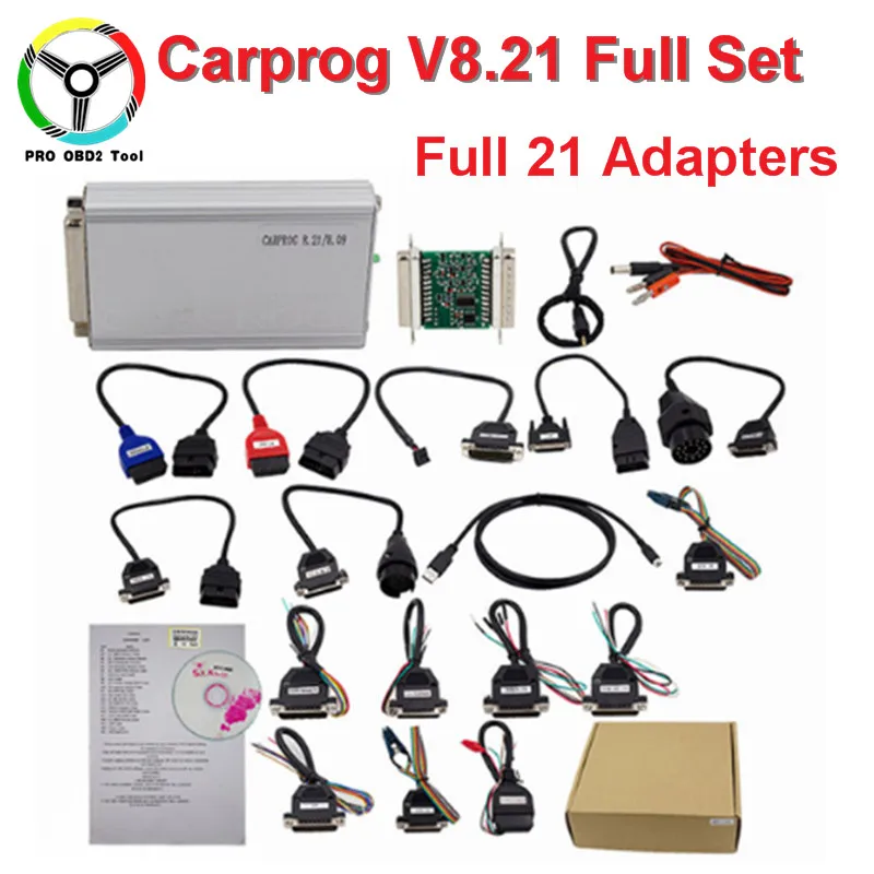 Carprog V8.21 Online Version Car prog Firmware 8.21 V9.31 ECU Chip Tool For Airbag/ECU/Dash/Immo/Radio Full Set With 21 Adapters Carprog V8.21 Online Version Car prog Firmware 8.21 V9.31 ECU Chip Tool For Airbag/ECU/Dash/Immo/Radio Full Set With 21 Adapters